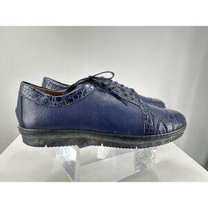 Giorgio's of Palm Beach Blue Crocodile 🐊 Trim And Blue Leather Size 12 USA
